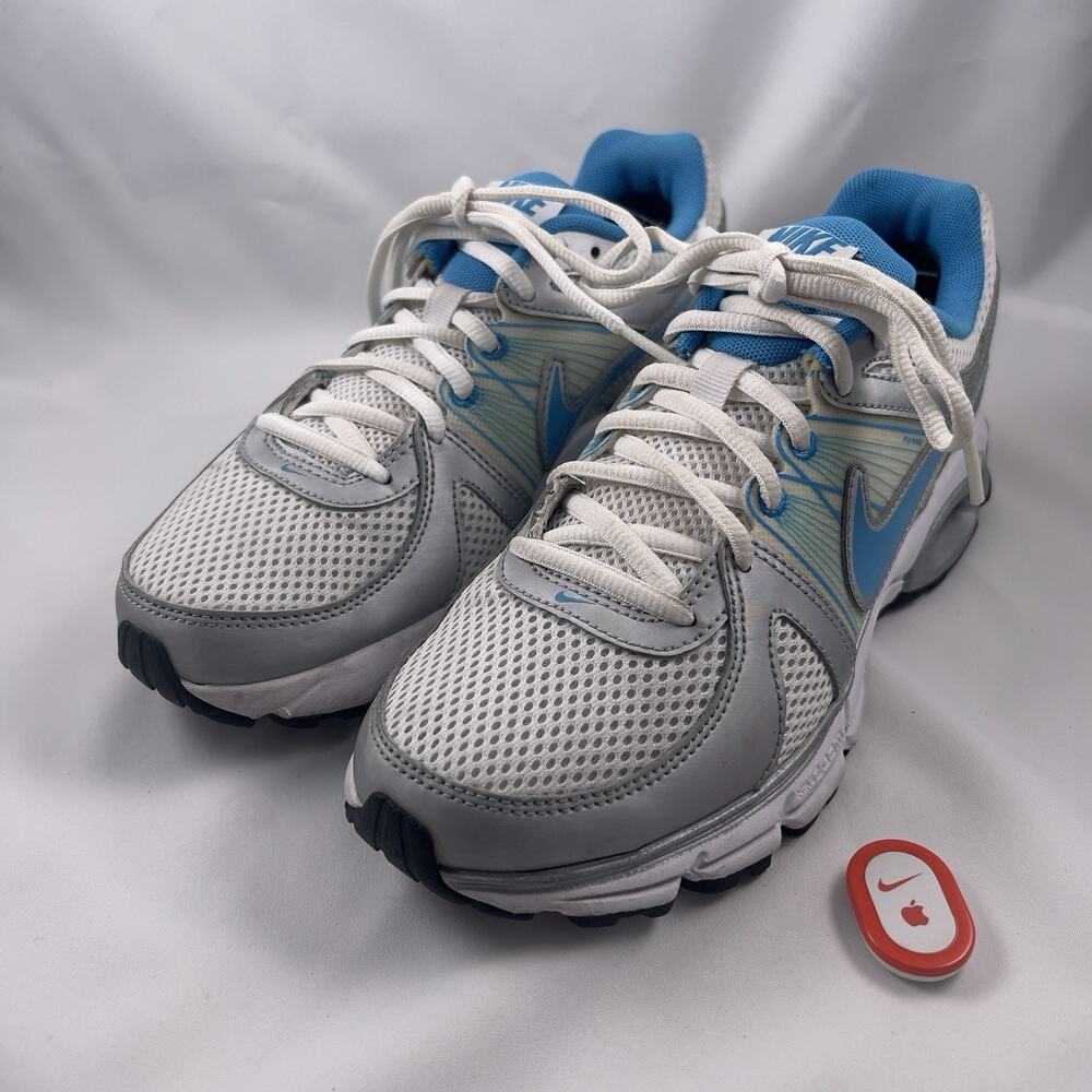 Nike Air Max Moto + 9 Airtag Blue White Silver Shoes Women's Size 6.5 454070-142